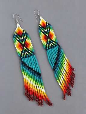 Handmade | Jewelry | Island Boho Fringe Seed Bead Earrings Southwestern ...